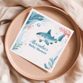 Guardanapo De Papel Tubarão Sob Os Animais Do Oceano Marítimo