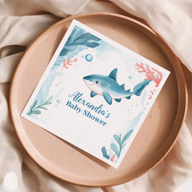 Guardanapo De Papel Tubarão Sob Os Animais Do Oceano Marítimo (Criador carregado)