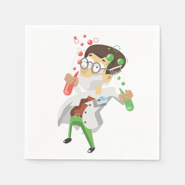 Guardanapo De Papel Tubos de Teste Científico (Frente)