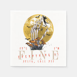 Guardanapo De Papel Tudo É Bom Halloween Skeleton Black Cat