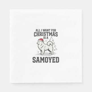 Guardanapo De Papel Tudo o que Quero para o Natal Cachorro Samoyed