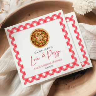 Guardanapo De Papel Tudo o que Você Precisa É Amor e Pizza Chá de Noiv