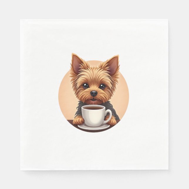 Guardanapo De Papel Tudo que preciso é café e meu Yorkie (Frente)