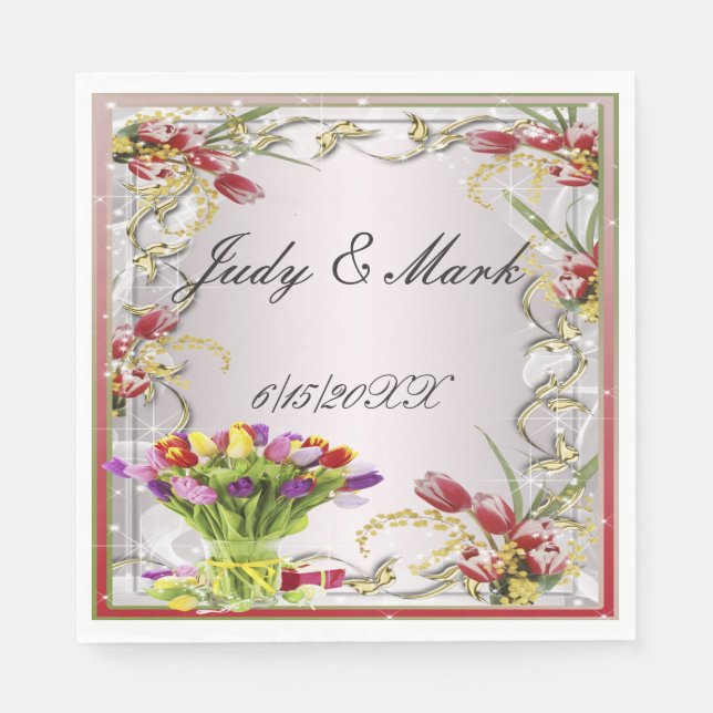 Guardanapo De Papel Tulip Floral Colorida Napkins (Frente)