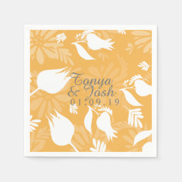 Guardanapo De Papel Tulipa Botânica Desenhada à Mão Sombras Casamento