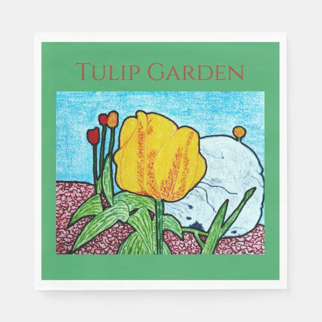 Guardanapo De Papel Tulipa no Jardim  (Frente)