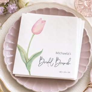 Guardanapo De Papel Tulipa Rosa Moderna Só no Café da Noiva