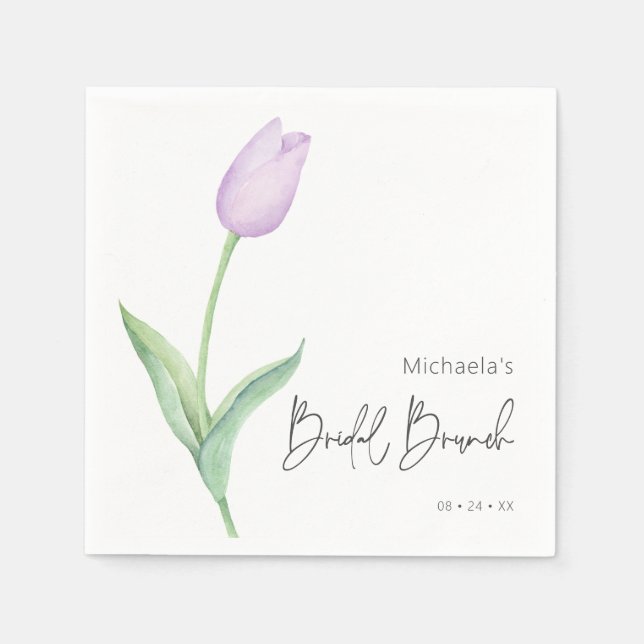 Guardanapo De Papel Tulipa Roxa Moderna Bridal Brunktail (Frente)