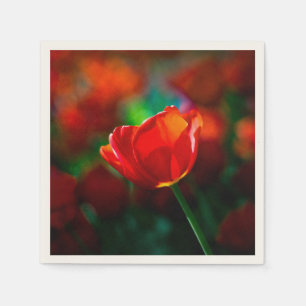 Guardanapo De Papel Tulipa vermelha - Mistério de florescência