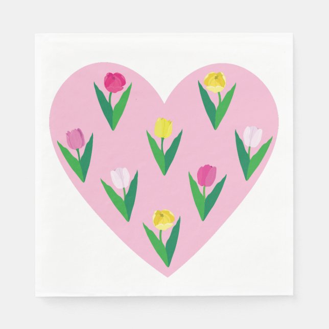 Guardanapo De Papel Tulipas adoráveis. (Frente)