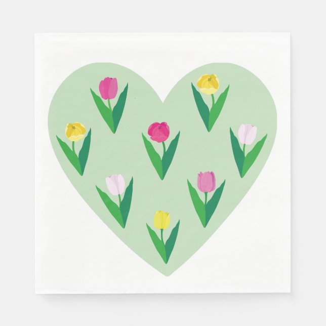 Guardanapo De Papel Tulipas adoráveis. (Frente)