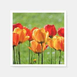 Guardanapo De Papel Tulipas Amarelas e Vermelhas