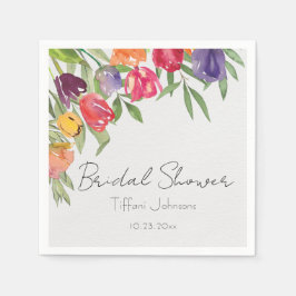 Guardanapo De Papel Tulipas brilhantes e Chá de panela verde