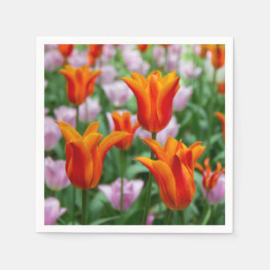 Guardanapo De Papel Tulipas laranja-claras no parque