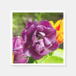 Guardanapo De Papel Tulipas lilás num dia ensolarado