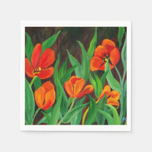 Guardanapo De Papel Tulipas Vermelhas