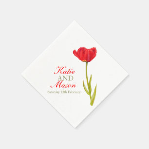 Guardanapo De Papel Tulipas vermelhas do solteiro de casamentos chamad