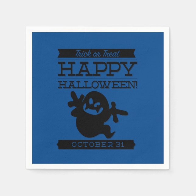 Guardanapo De Papel Tupografia retro Halloween (Frente)