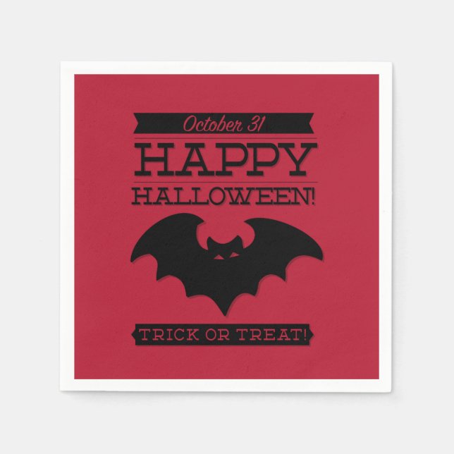 Guardanapo De Papel Tupografia retro Halloween (Frente)