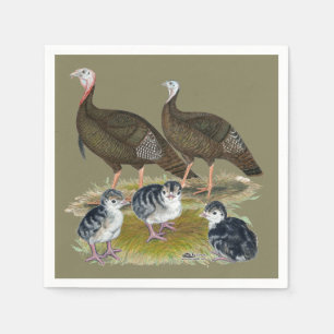 Guardanapo De Papel Turkeys East Wild Family