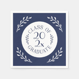 Guardanapo De Papel Turma de 2026 Graduado Azul Marinho Branco Botânic