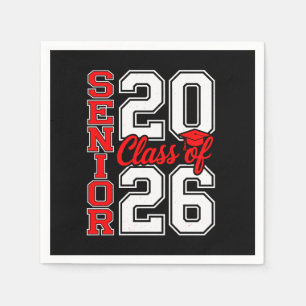 Guardanapo De Papel Turma De 2026 Senior 26 Vermelho Graduação Graduad