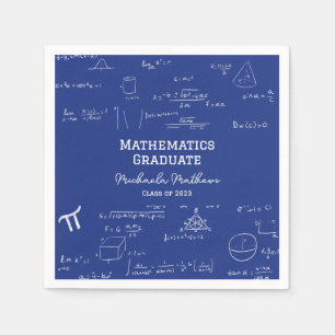 Guardanapo De Papel Turma de Graduação em Matemática Azul da Cerimônia