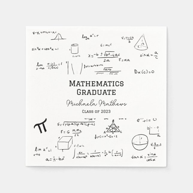 Guardanapo De Papel Turma de Graduados em Matemática Branca (Frente)