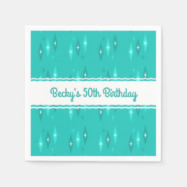 Guardanapo De Papel Turquesa de Festa de aniversário Personalizada Ret