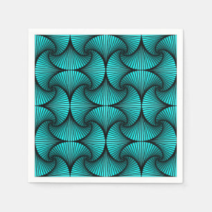 Guardanapo De Papel Turquesa do ventilador 3D Geométrico