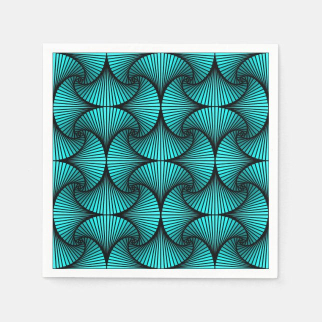 Guardanapo De Papel Turquesa do ventilador 3D Geométrico (Frente)