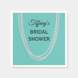 Guardanapo De Papel Turquesa e pérolas Chá de panela Napkins