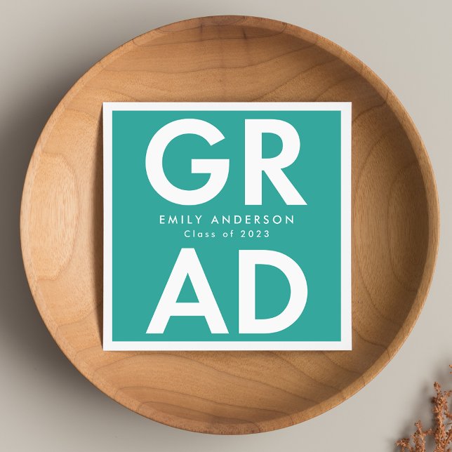 Guardanapo De Papel Turquesa | Graduação por Formando a negrito (Criador carregado)