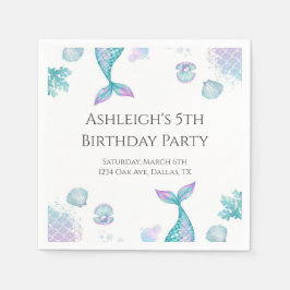 Guardanapo De Papel Turquesa Sereia - Festa de aniversário