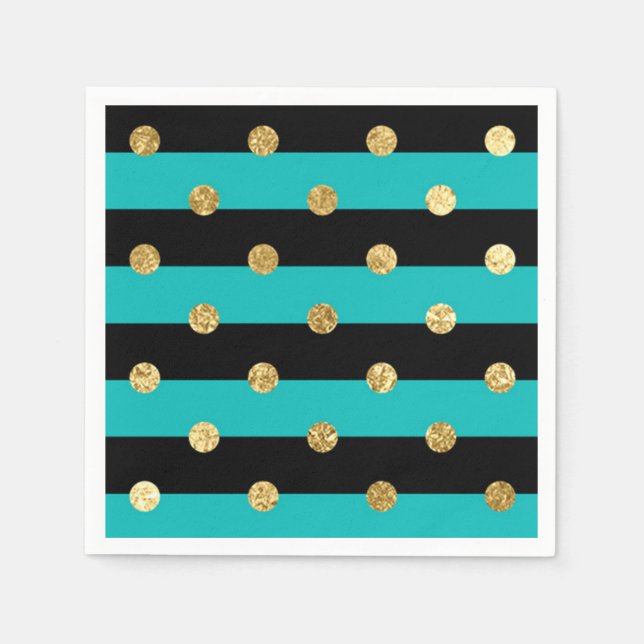 Guardanapo De Papel Turquesas com Festa de aniversário de Bolinhas (Frente)