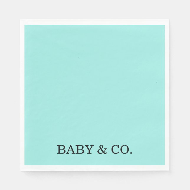 Guardanapo De Papel Turquoise Baby & Co. Baby Shower Paper Plate (Frente)