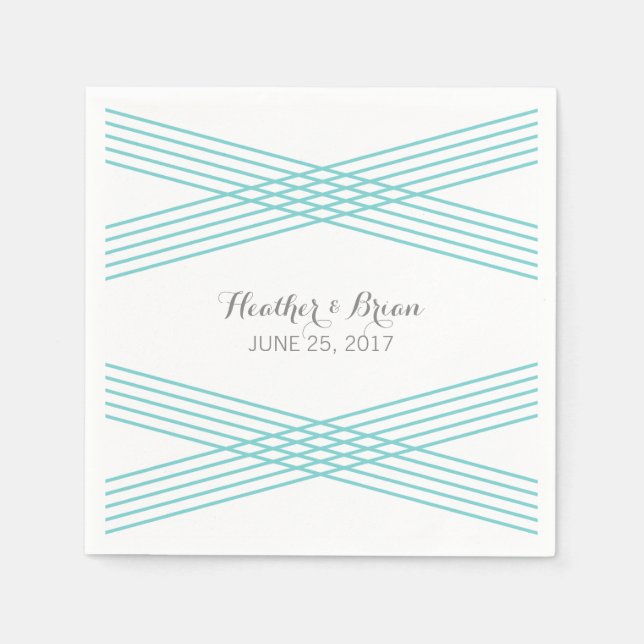 Guardanapo De Papel Turquoise Modern Deco Paper Napkins (Frente)