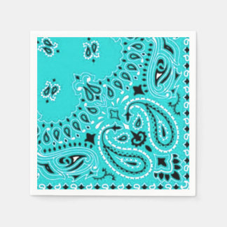 Guardanapo De Papel Turquoise Paisley Bandana Scarf Picnic Napkin