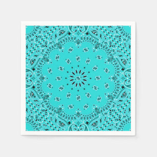 Guardanapo De Papel Turquoise Paisley Bandana Scarf Picnic Napkin