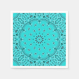 Guardanapo De Papel Turquoise Paisley Bandana Scarf Picnic Napkin