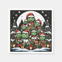 Guardanapo De Papel Turtle está feliz com presentes de Natal