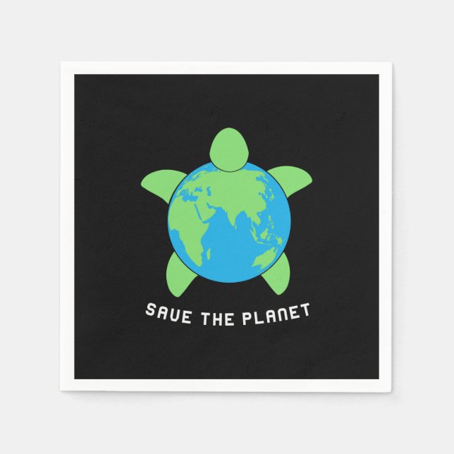 Guardanapo De Papel Turtle Lover | Save The Turtle Planet (Frente)