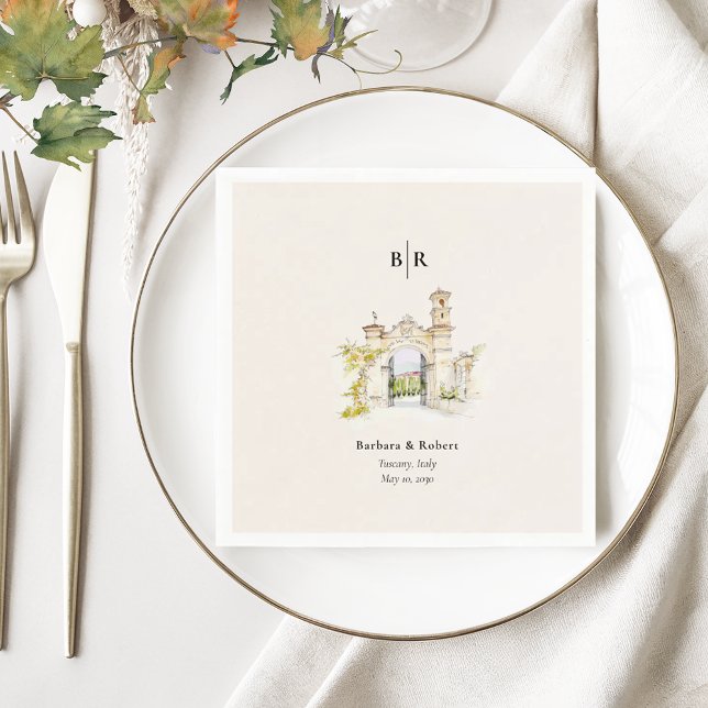 Guardanapo De Papel Tuscany Wedding Cocktail (Criador carregado)