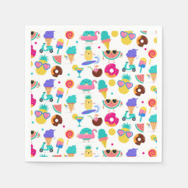 Guardanapo De Papel Tutti Fruitti Verão Frutas Sorvete Guloseimas Fest