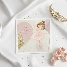 Guardanapo De Papel Tutu Ballerina Ballet Dancer Girl Pink Birthday