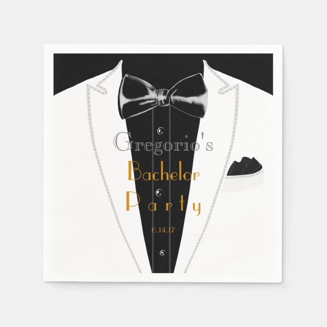 Guardanapo De Papel Tuxedo branco (Frente)