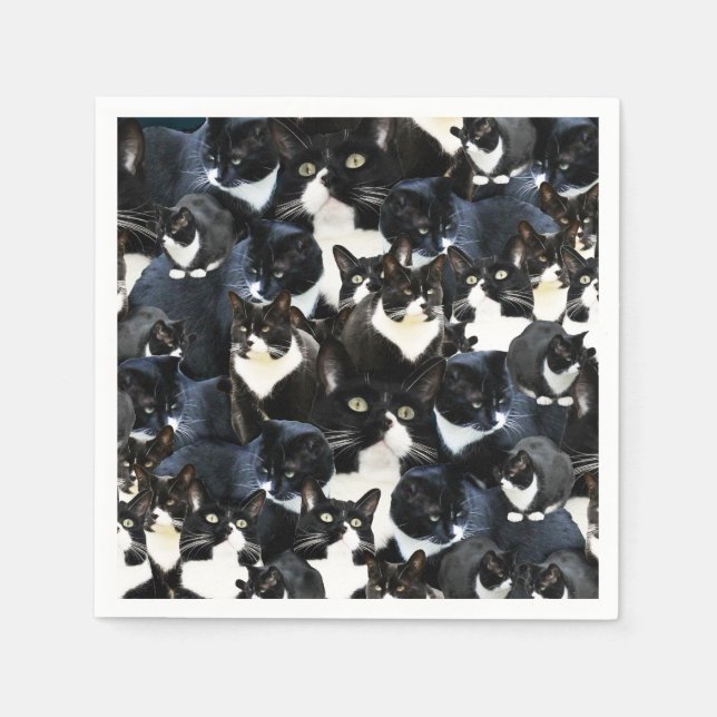 Guardanapo De Papel Tuxedo Cat Madness (Frente)