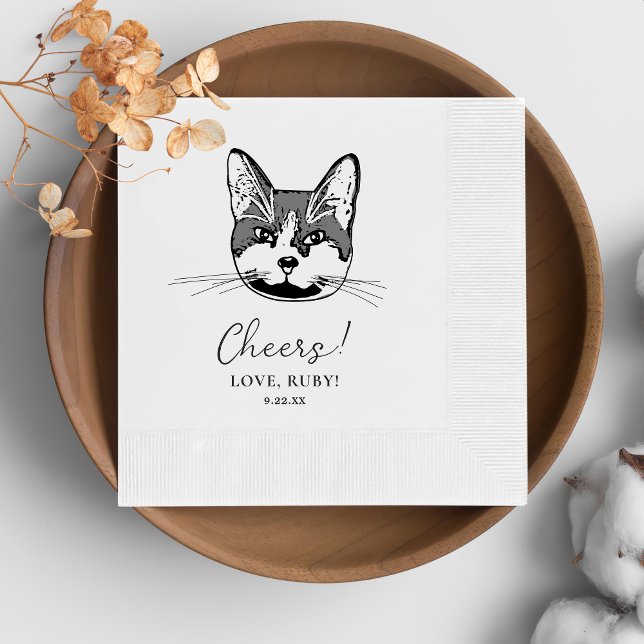 Guardanapo De Papel Tuxedo Cat Personalizada Cheers Napkins (Criador carregado)
