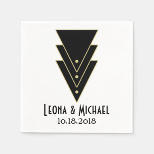 Guardanapo De Papel Tuxedo Modern Art Deco