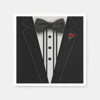Guardanapo De Papel Tuxedo preto com Arco